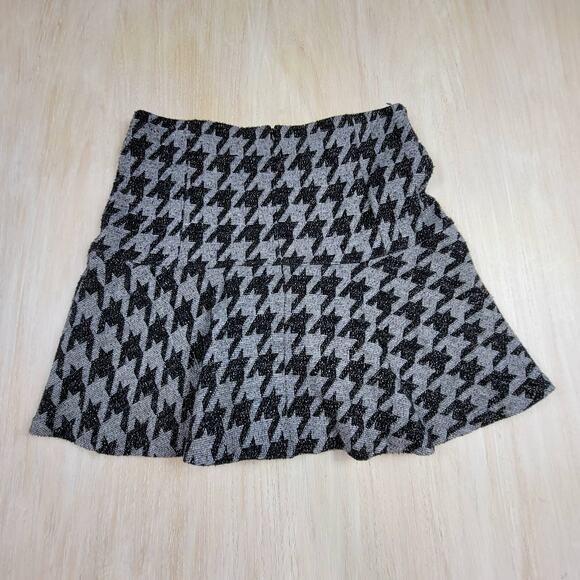 Theory Gida Gray & Black Houndstooth Preppy Academia High Waist Mini Skirt 8 - Picture 6 of 10